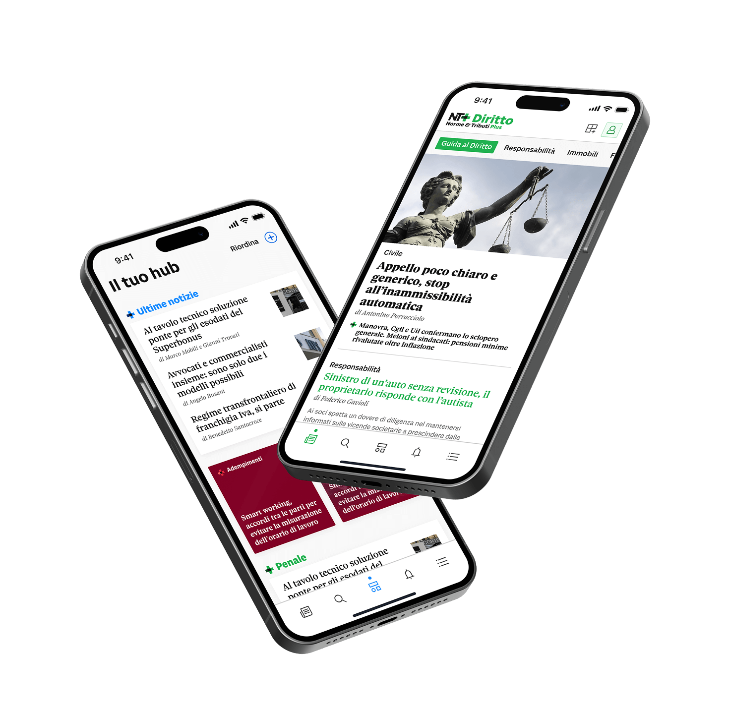 Anteprima dell’app Norme&Tributi Plus su smartphone